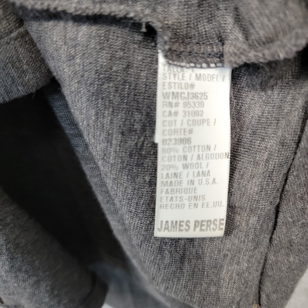 Standard James Perse Gray Cotton Wool Blend Knit Button Up V-neck Shirt Sz 1 - Picture 9 of 10